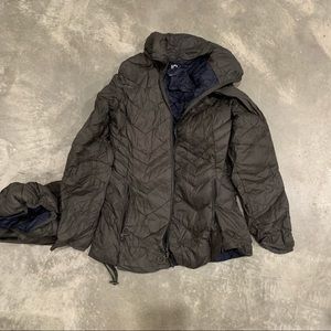 MICHAEL michael Kors forest green puffer jacket with removable hood and bag